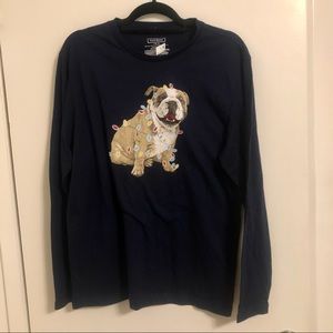 Club Room Dog Festive Holiday Lights Long Sleeve T-Shirt